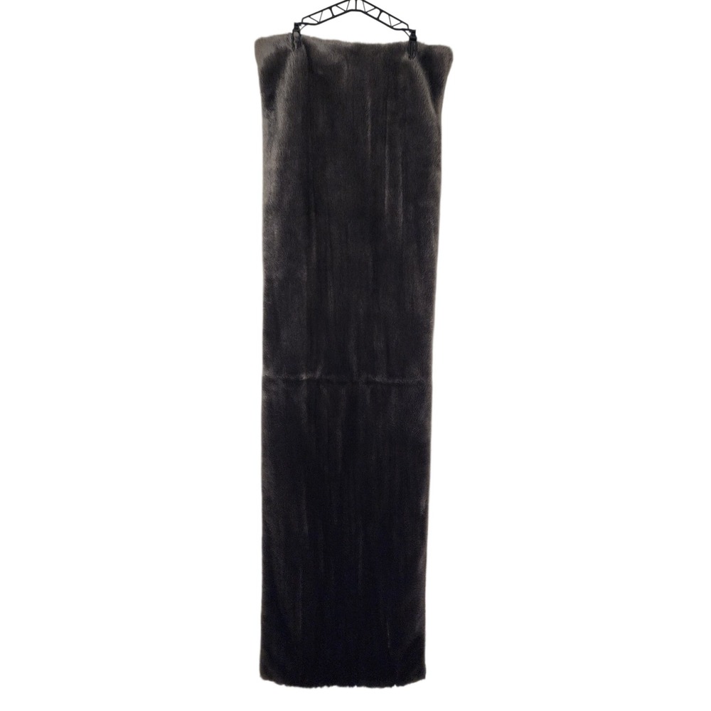 Burns Faux Fur Stole Wrap Charcoal Gray Silver Lining Made in USA Formal Scarf